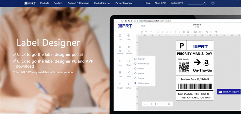 iDPRT Σχεδιαστής Ετικέτας Software Interface